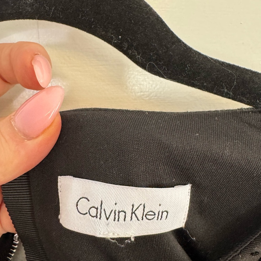 Calvin Klein Black Sheath Dress for Cocktail Night Out Sleeveless Crew Neck - Picture 5 of 7
